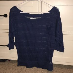 Abercrombie & Fitch Stripped Sheer 3/4 sleeve